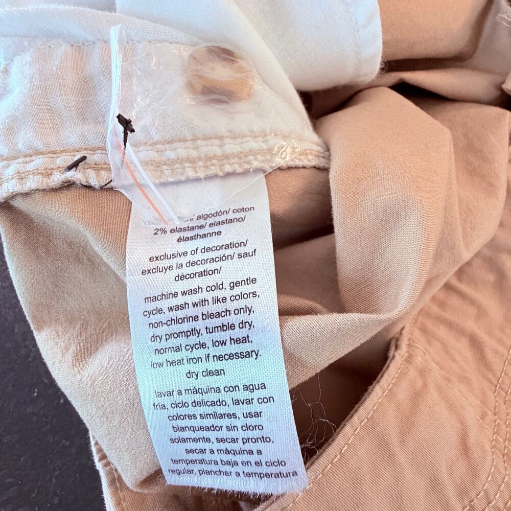 Nautica Jeans Khaki Cargo Pants Size 12 NWOT Drawstring Waist Cropped - Picture 7 of 11